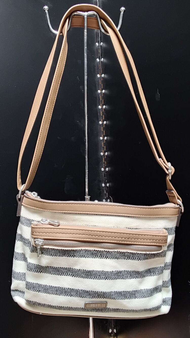 Relic By Fossil Women's Crossbody Purse Bag Tote fabric black white brown